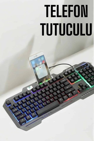Klavyesi Q Klavye Rgb Işıklı Mouse Hediyeli 36494029