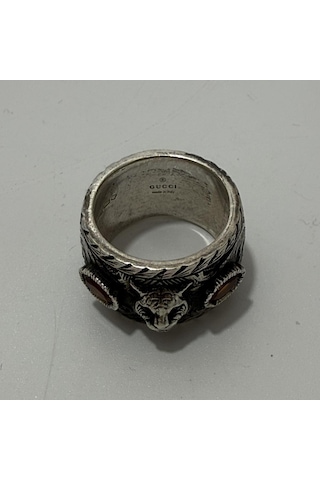Gucci Kaplan Motifli 925 Ayar Gümüş Yüzük 16,9 Gram