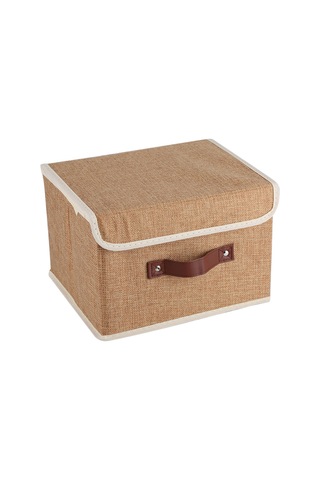 Xindoker Pamuk-keten Kumaşlı, Kuru Ve Akartıcı, Katlanabilir Depolama Kutusu - 26x20x17 Cm Kahve Rengi Kahve
