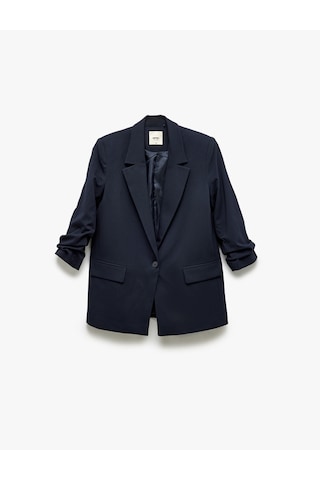Koton Düğmeli Viskon Karışımlı Cep Detaylı Spor Blazer Ceket Lacivert 5spk10004uw Lacivert