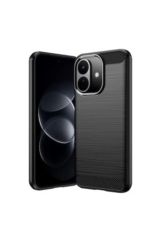 Microcase Xiaomi Redmi Note 17 Pro Max 5g / Poco X8 Power 5g İle Uyumlu Brushed Carbon Fiber Silikon Kılıf - Siyah Al3332