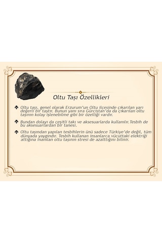 925 Ayar Gümüş Ay Yıldız Püsküllü Gümüş Ay Yıldız İşlemeli Rus Oltu Tesbih Siyah