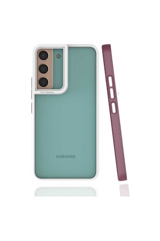 Zore Galaxy Uyumlu S22 Plus Kılıf Msra Mima Kapak - Mürdüm Mürdüm