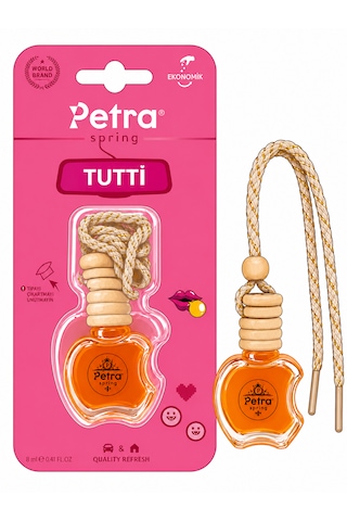 Petra Spring Tutti 8 Ml Ahşap Kapaklı Cam Şişe Araç Kokusu Dikiz Aynası Asmalı Oto Parfümü, Lüks Oto Kokusu,cam Şişe Araba Kokusu Araç Ortam Kokusu