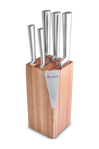 Karaca  Samuray Thor New Japon Çeliği 6 Parça Bıçak Seti Ahşap