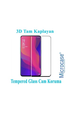 Oppo Find X 3D Curved Tam Kaplayan Tempered Glass Cam