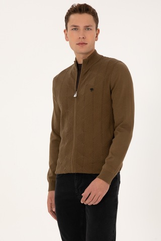 U.s. Polo Assn. Erkek Haki Hırka Triko 50315024-vr027 Hakı