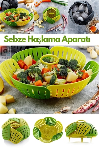 Pratik Buharda Haşlama Pişirme Sepeti Katlanabilir Haşlayıcı