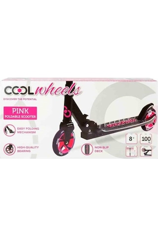 2 Tekerlekli Scooter Neon Katlanır Frenli 8yaş Scoter Yükseklik Ayarlı Çocuk Scooter Pembe