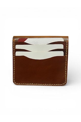 Parla Leather Prestige Kişiye Özel Hakiki Gerçek Deri Kartlık Cüzdan Erkek Kadın Camel