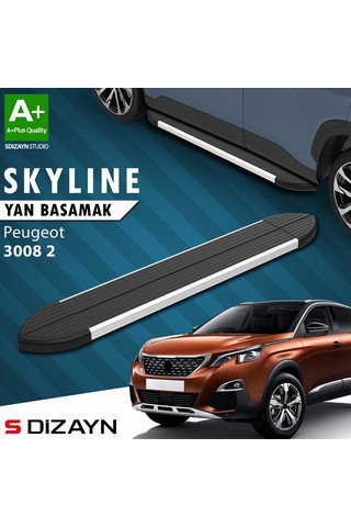 S-dizayn Peugeot 3008 2 Skyline Aluminyum Yan Basamak 183 Cm 2016-2023 A+ Kalite