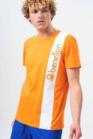 Benetton Bnt-m20474-23y Erkek T-shirt BNT-M20474-R1840 Turuncu