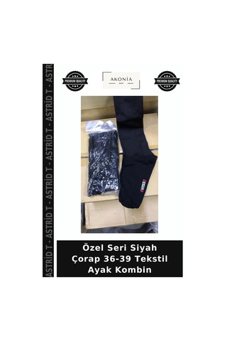 Astrid T Özel Seri Siyah Çorap 36-39 Tekstil Ayak Kombin