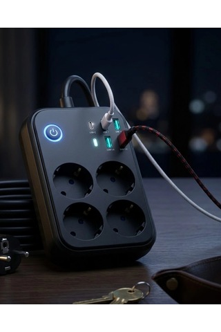 Mey İthalat Akım Korumalı Uzatma Prizi 4 Usb 2 Type C Dayanıklı Ve Güvenli Tasarım Standart