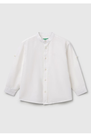 Benetton Erkek Bebek Keten Gömlek Beyaz