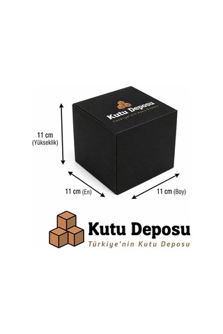 11x11x11 Cm Ofset Kupa Bardak Kutusu - Siyah 50 Adet 1 Adet