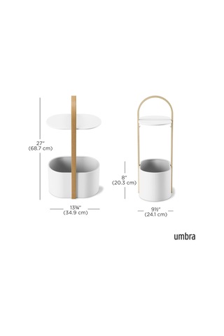 Umbra Depolama Ve Kablo Yönetimli Bellwood Yan Sehpa, Beyaz 9.5" X 13.7" X 27" Sku: Smg8690010218636 Açık Ceviz