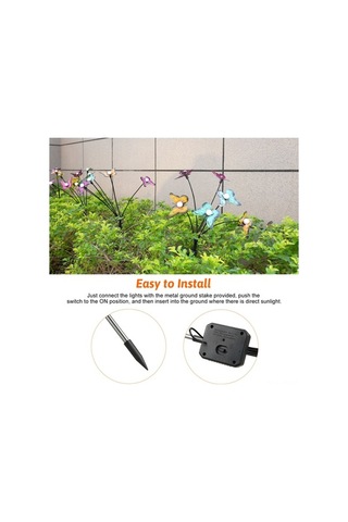 Fortunelane Güneş Enerjili Bahçe Lambası - Demir Kelebekler, 6 Ağızlı Isı Işığı, Ip65 Su Geçirmez, 8-15 Saat, 1 Adet Ilık Beyaz Ilık Beyaz