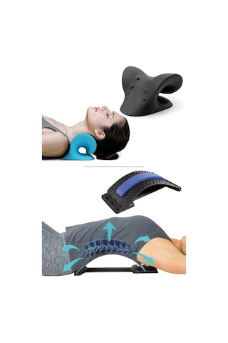 Murray Bel ve Boyun Esnetme Egzersiz Aletleri 2'li Paketi Mavi - Siyah