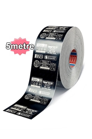 Tesa 6930 Lazer Etiket Bandı Siyah 5mt Tesa Etiket Bant Mat Siyah