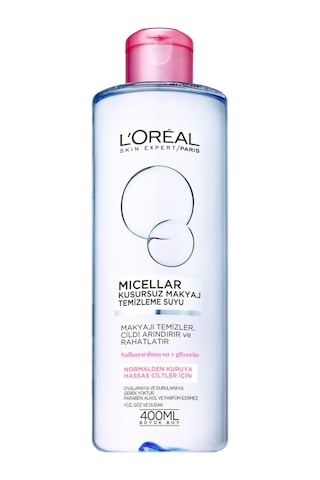 L'Oreal Paris Micellar Normalden Kuruya Hassas Ciltler için Kusursuz Makyaj Temizleme Suyu 400 ML