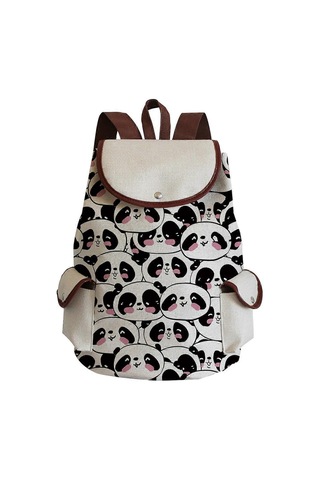 Ganzhoushop Sevimli Çinli Kadın Sırt Çantası Panda Çiçek Baskılı Çantalar Şık Eko Günlük Çantalar Büyük Kapasiteli Bağcıklı Sırt Çantası Okul Çantalarıj4697 Çok Renkli