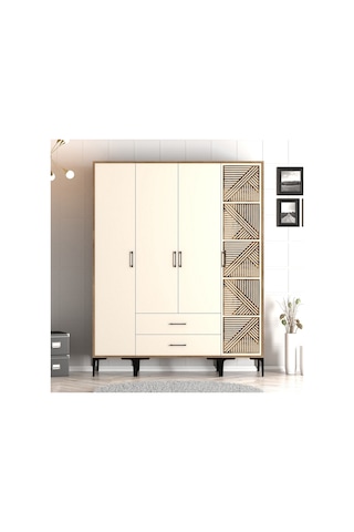 Variant Kumsal 4 Kapılı Stp Gardrop - Ceviz / Krem