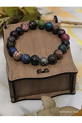 Fy Doğaltaş Çok Renkli Jade Kuvars Bileklik 10 Mm 7 Çakra