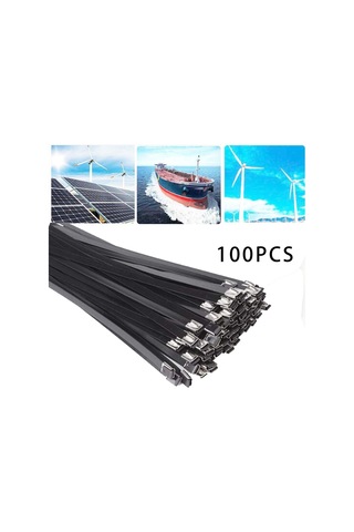 Homyl 100 Adet 304 Paslanmaz Çelik Kablo Bağları Sarma 4.6x100mm