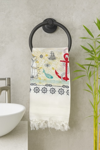 Bambu Baskılı Plaj Havlusu Peştemali Organik Bambu 90x170 İnce Peştemal Çapa