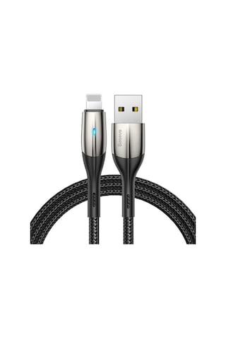 Baseus Horizontal Calsp-b01 1 M Usb To Lightning Hızlı Şarj Kablosu Işıklı Siyah