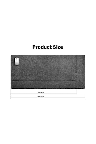 Büyük Keçe Sümen Oyun Mouse Pad Klavye Mat Masa Koruyucu 3mm Antrasit Renk