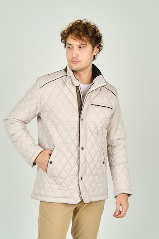 Daynax Erkek Dik Yaka Fermuar Ve Çıtçıt Kapamalı Kapitone Kaban 1000 Bej Bej