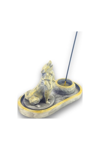 Uluyan Kübik Kurt Çubuk Tütsülük Ve Tealight Beyaz