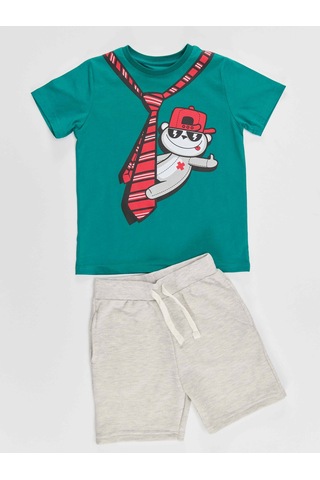 Denokids Kravat Koala Erkek Çocuk T-shirt Şort Takım Çok Renkli
