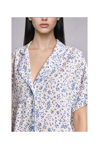 Defacto Regular Fıt Kısa Kollu 2li Ekru Pijama Takımı H8185ax26smer139 Ekru-er139