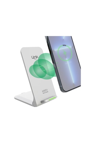 LinkTech W515 15W Katlanabilir Kablosuz Şarj Standı Beyaz