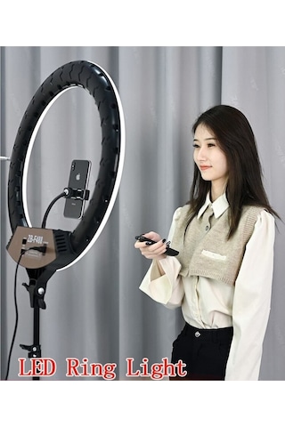 Döküm Ayaklı 22 Inç 600 Led Tripod Rıng Lıght Işık Influencer Youtuber Işığı Güzellik Makyaj Led