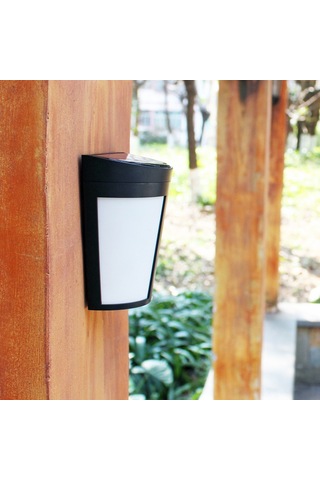Vkemall 6 Led Güneş Enerjili Dış Mekan Yarıçember Duvar Lambası, Hassas Işık Kontrolü, Ip65 Su Geçirmez, 1000mah Şarj Edilebilir Pil, Islak Beyaz + Renkli Işık Çok Renkli