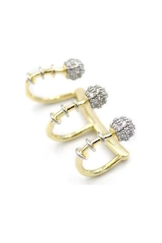 Vip Kıkırdak Küpe - Altın Çok Renkli