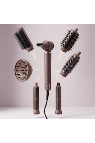 Style Air Saç Şekillendirici Seti, 110.000 Rpm Bldc Motor, 8 Başlıklı Kurutma, Düzleştirme, Hacim, Bukle Kahverengi