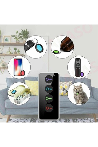 Monyee 4'lü Kablosuz Evcil Hayvan Kayıp Engelleme Alarmı - Takip Cihazı Anahtar Ve Eşya Bulucu 30m Menzil Led Işık