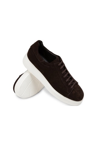 Deery Hakiki Süet Kahverengi Erkek Sneaker Ayakkabı - 01954Mkhve01 Kahverengi
