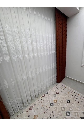 Nivemeshome 4528 Asel 1/3 Pileli Tül Perde Apm Ekru