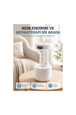 Astraltech Yağmur Damlası Hava Nemlendirici Ultrasonik Buhar Makinesi 800 Ml Aroma Difüzör