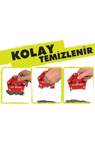 Magnethink Manyetik Kaynak Gönyesi Güçlü Mıknatıslı Aç Kapa Özellikli 6 Açılı Kolay Temizlenebilen Kırmızı 1 Adet