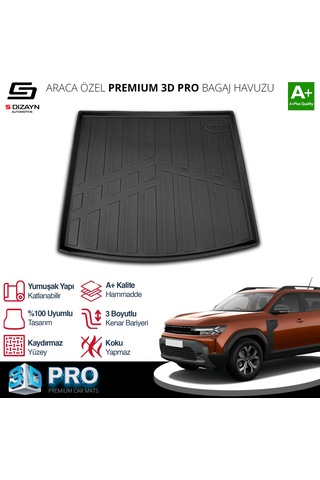 S-dizayn Renault Duster 4x2 3d Pro Bagaj Havuzu 2024 Üzeri A+ Kalite