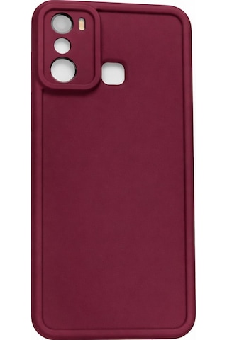 İnfinix Hot20play Uyumlu Kamera Çıkıntılı Mat Silikon Telefon Kılıfı Bordo