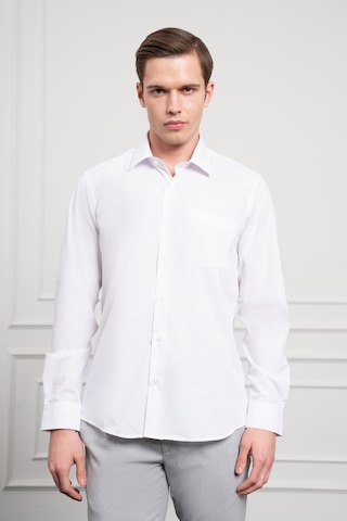 Morven Erkek Beyaz Basic Regular Fit Sert Yaka Cepli Gömlek 25mc004032600 Beyaz Beyaz