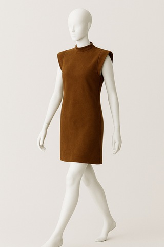 Rouge Basıc T Kol Nubuk Elbise Bej